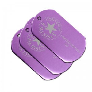 Fabrică en-gros personalizat metal militar câine tag durabil drăguț anodizat aluminiu gol etichete câine