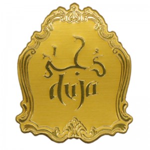 Metal de aur anodizat personalizat aluminiu autocolant de parfumuri